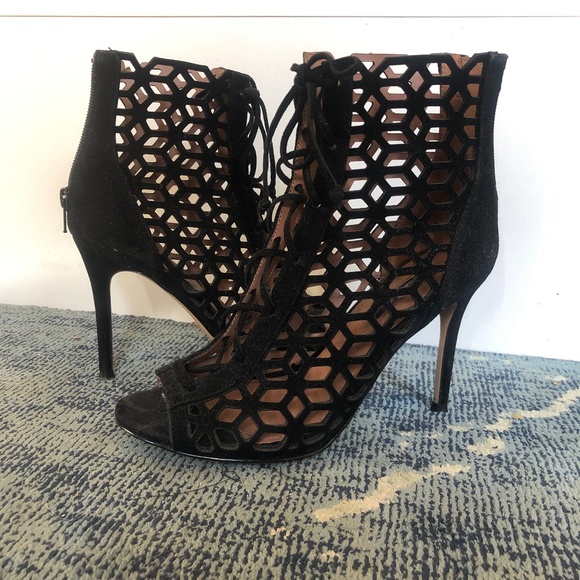 BCBG Faux-Suede Cage Bootie - Picture 2 of 7
